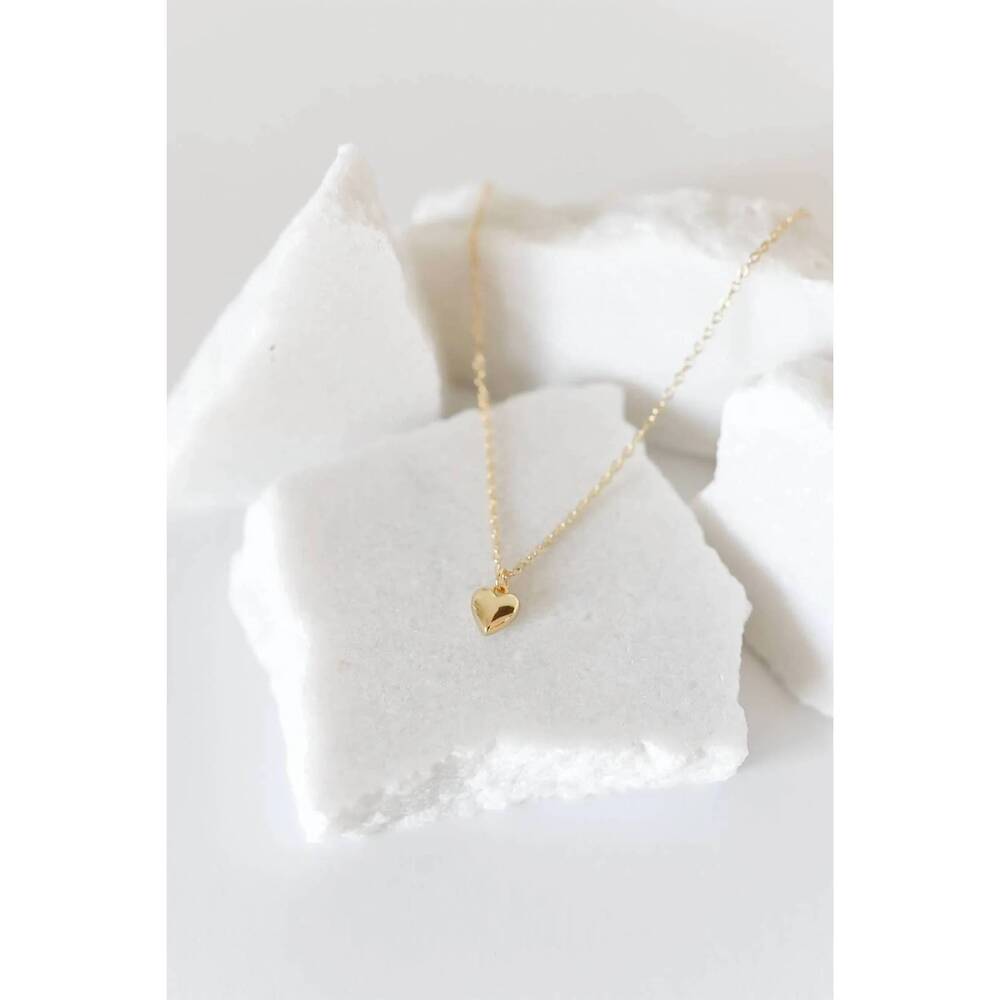 NEW BELLA REY JEWELRY women's blakely dainty bubble heart necklace in gold